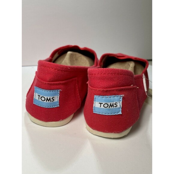 NEW TOM'S Women's 10 US Classic Red Alpargata Canvas SlipOn Shoes - Picture 2 of 10